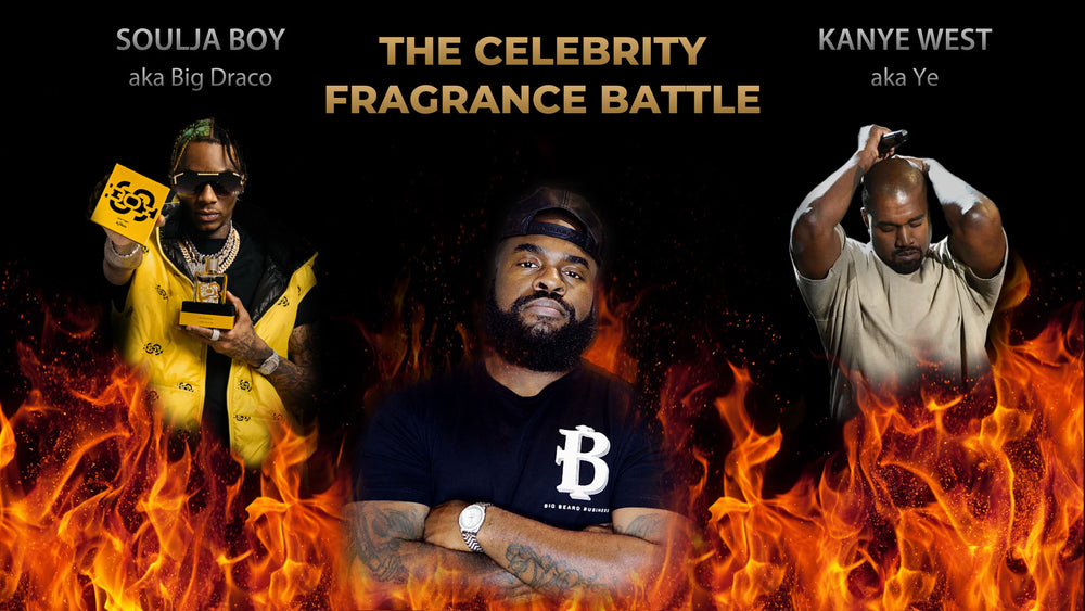 Big Beard Business video review of SBOY By Draco perfumes. The Celebrity fragrance battle. Who's got a better product? Soulja Boy aka Big Draco vs Kanye West aka Ye